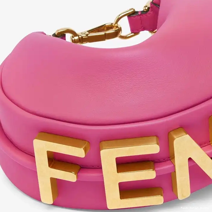Affordable Fendi Fendigraphy Bag Rose Mini Hobo Calf In Leather 0419